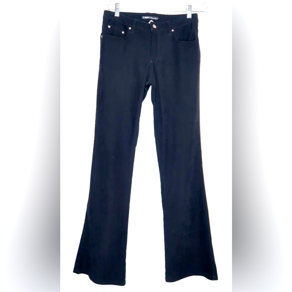Vintage Z Cavaricci Modern Basics Flared Black Stretch Skinny Jeans Distressed